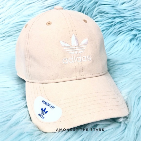 adidas Accessories - adidas Trefoil Suede Khaki Tan White Strapback Hat